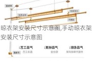 晾衣架安装尺寸示意图,手动晾衣架安装尺寸示意图