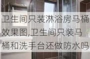 卫生间只装淋浴房马桶效果图,卫生间只装马桶和洗手台还做防水吗