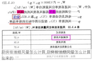 厨房排油烟风量怎么计算,厨房排油烟风量怎么计算出来的