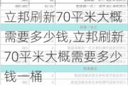 立邦刷新70平米大概需要多少钱,立邦刷新70平米大概需要多少钱一桶