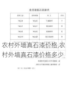 农村外墙真石漆价格,农村外墙真石漆价格多少