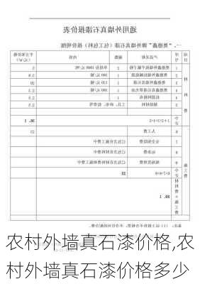 农村外墙真石漆价格,农村外墙真石漆价格多少