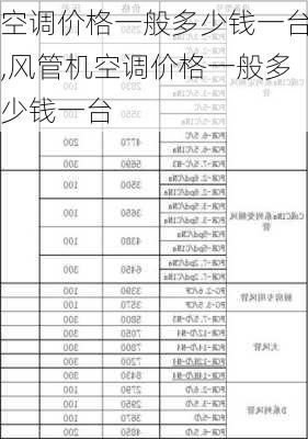 空调价格一般多少钱一台,风管机空调价格一般多少钱一台