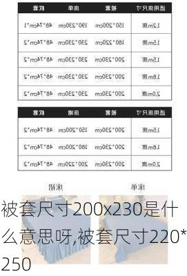 被套尺寸200x230是什么意思呀,被套尺寸220*250