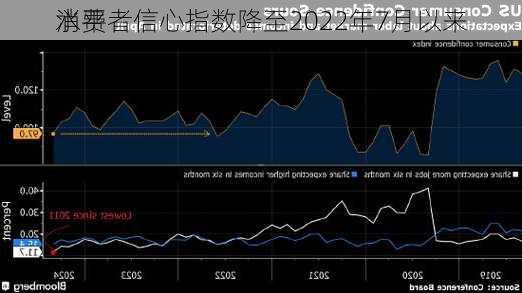 
消费者信心指数降至2022年7月以来
水平