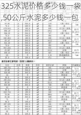 325水泥价格多少钱一袋,50公斤水泥多少钱一包