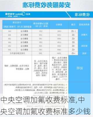 中央空调加氟收费标准,中央空调加氟收费标准多少钱