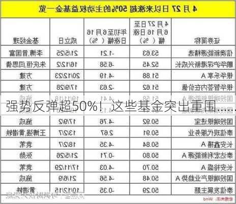 强势反弹超50%！这些基金突出重围……