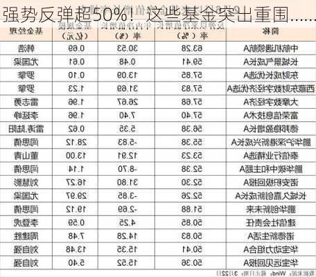 强势反弹超50%！这些基金突出重围……