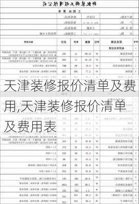 天津装修报价清单及费用,天津装修报价清单及费用表