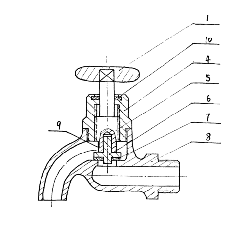 水龙头结构剖面图,水龙头结构剖面图片