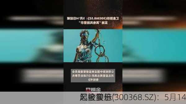 汇金股份(300368.SZ)：5月14
起被实施“
风险警示”