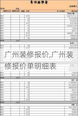 广州装修报价,广州装修报价单明细表