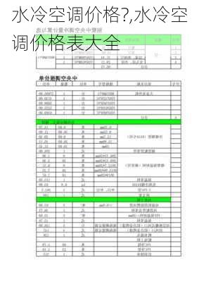 水冷空调价格?,水冷空调价格表大全