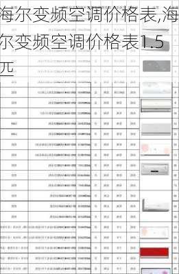 海尔变频空调价格表,海尔变频空调价格表1.5匹