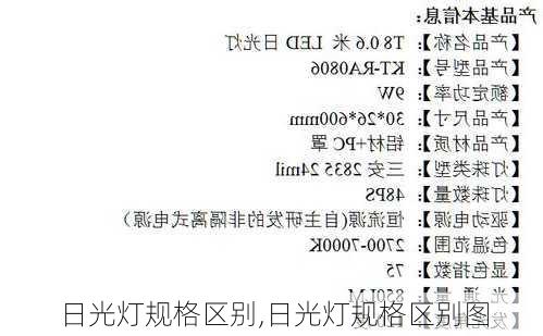 日光灯规格区别,日光灯规格区别图