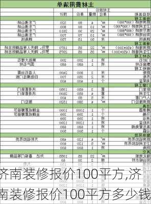 济南装修报价100平方,济南装修报价100平方多少钱