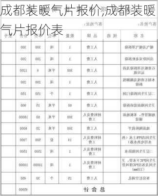 成都装暖气片报价,成都装暖气片报价表