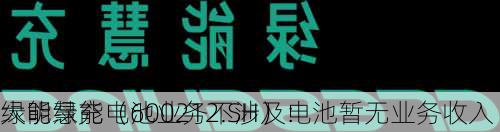 绿能慧充（600212.SH）：
大明绿能电池业务不涉及电池暂无业务收入