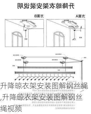 升降晾衣架安装图解钢丝绳,升降晾衣架安装图解钢丝绳视频