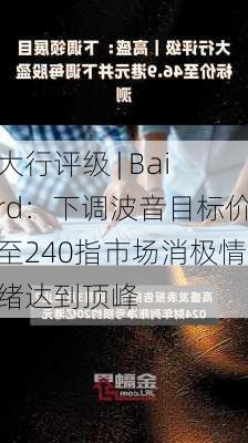 大行评级 | Baird：下调波音目标价至240指市场消极情绪达到顶峰