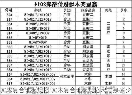 实木复合地板规格,实木复合地板规格尺寸是多少