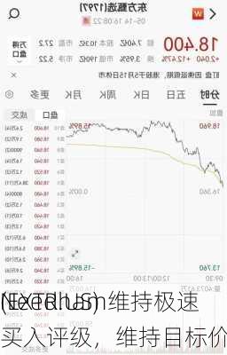 Needham维持极速
(EXTR.US)买入评级，维持目标价16.5
