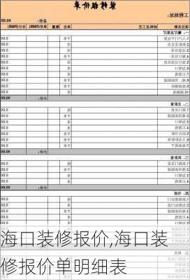 海口装修报价,海口装修报价单明细表