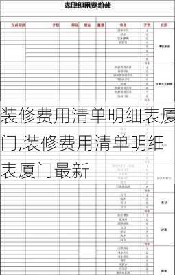 装修费用清单明细表厦门,装修费用清单明细表厦门最新