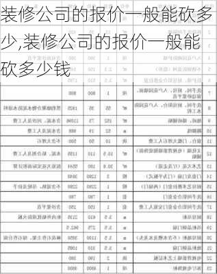 装修公司的报价一般能砍多少,装修公司的报价一般能砍多少钱