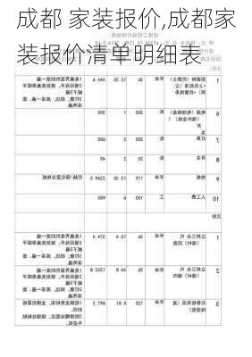 成都 家装报价,成都家装报价清单明细表