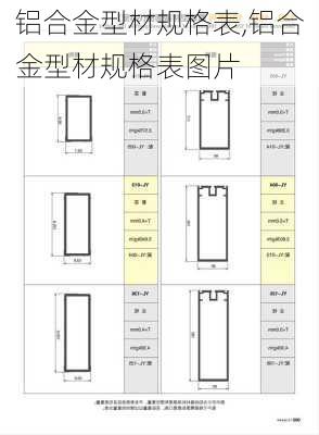 铝合金型材规格表,铝合金型材规格表图片