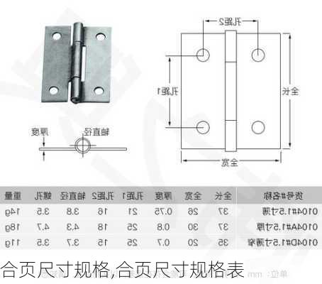 合页尺寸规格,合页尺寸规格表