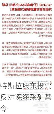 特斯拉股东投票反对深海采矿禁令