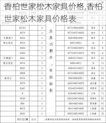 香柏世家松木家具价格,香柏世家松木家具价格表