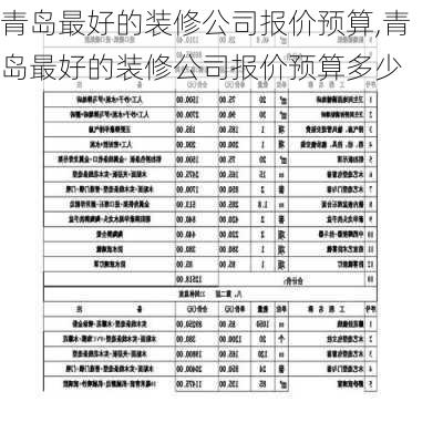 青岛最好的装修公司报价预算,青岛最好的装修公司报价预算多少