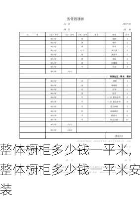 整体橱柜多少钱一平米,整体橱柜多少钱一平米安装