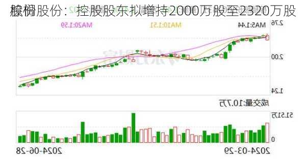 棕榈股份：控股股东拟增持2000万股至2320万股
股份