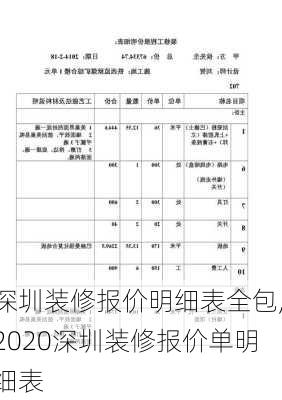 深圳装修报价明细表全包,2020深圳装修报价单明细表