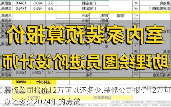 装修公司报价12万可以还多少,装修公司报价12万可以还多少2024年的房贷