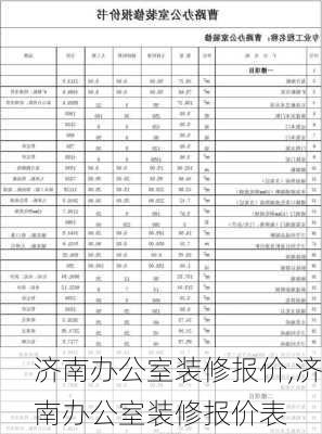 济南办公室装修报价,济南办公室装修报价表