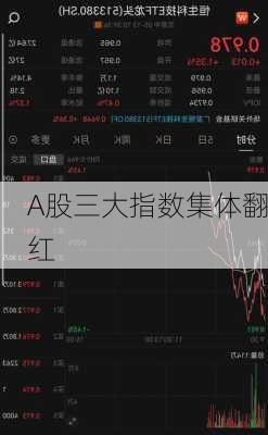 A股三大指数集体翻红