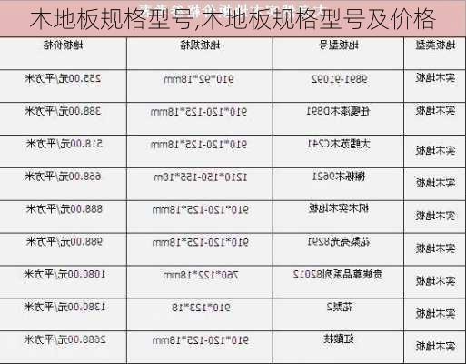 木地板规格型号,木地板规格型号及价格