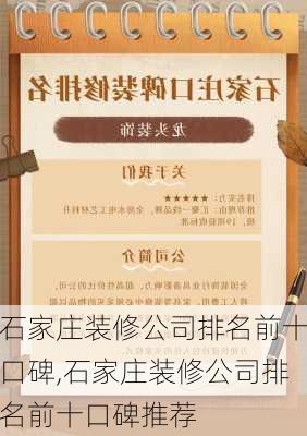 石家庄装修公司排名前十口碑,石家庄装修公司排名前十口碑推荐