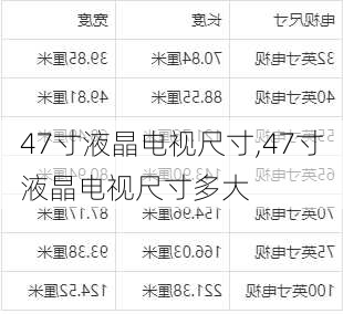 47寸液晶电视尺寸,47寸液晶电视尺寸多大