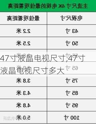 47寸液晶电视尺寸,47寸液晶电视尺寸多大