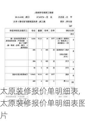 太原装修报价单明细表,太原装修报价单明细表图片