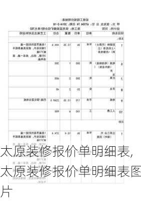 太原装修报价单明细表,太原装修报价单明细表图片