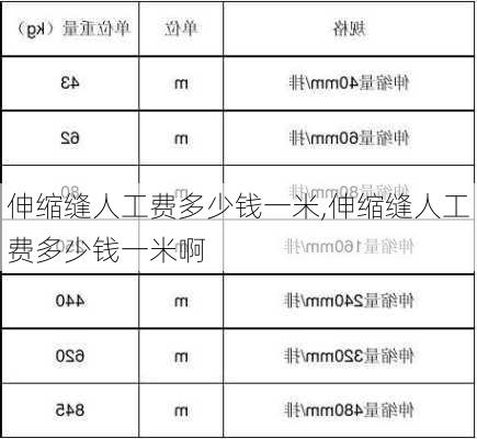 伸缩缝人工费多少钱一米,伸缩缝人工费多少钱一米啊