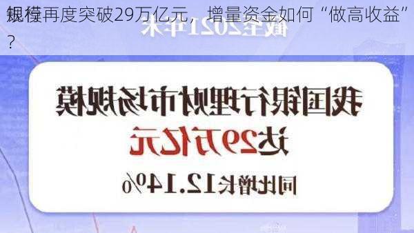 银行
规模再度突破29万亿元，增量资金如何“做高收益”？